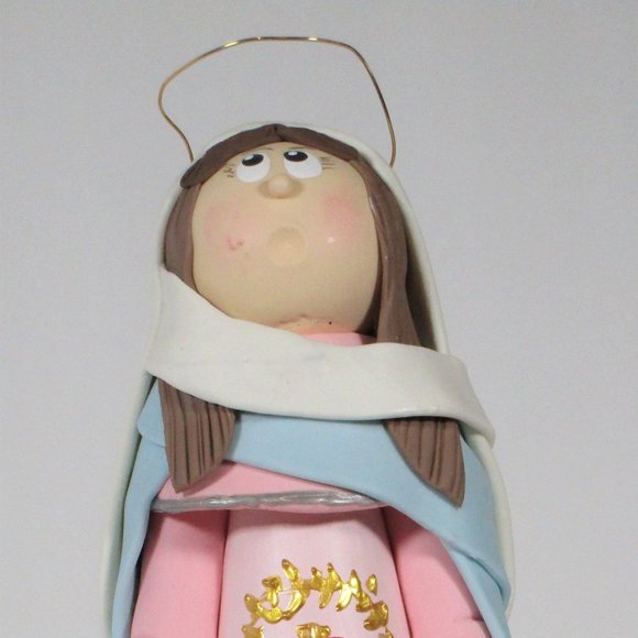 Polymer Clay Mixed Media Angel Recycled Bottle Art - Picture 1 of 5